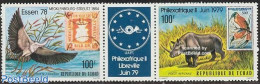 Chad 1978 Philexafrique 2v+tab [:T:], Mint NH, Nature - Animals (others & Mixed) - Birds - Stamps On Stamps - Kingfish.. - Sonstige & Ohne Zuordnung