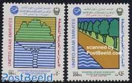 United Arab Emirates 1990 Forest Conference 2v, Mint NH, Nature - Trees & Forests - Rotary, Club Leones