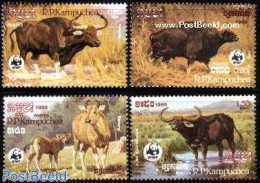 Cambodia 1986 WWF, Animals 4v, Mint NH, Nature - Animals (others & Mixed) - Cattle - World Wildlife Fund (WWF) - Cambodge