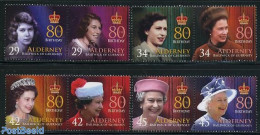 Alderney 2006 Elizabeth II 80th Birthday 4x2v [:], Mint NH, History - Kings & Queens (Royalty) - Royalties, Royals