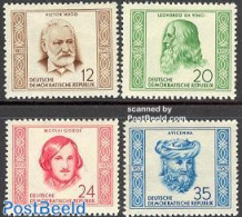 Germany, DDR 1952 Famous Persons 4v, Mint NH, Health - Science - Health - Inventors - Art - Authors - Leonardo Da Vinci - Unused Stamps