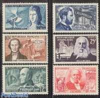 France 1955 Inventors 6v, Mint NH, Health - History - Science - Transport - Various - Food & Drink - United Nations - .. - Neufs