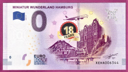 0-Euro XEHA 2019-9 Color MINIATUR WUNDERLAND - HAMBURG - 18 YEARS JUBILÄUM Farbdruck - Privatentwürfe