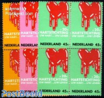 Netherlands 1970 Heart Health 3v, Blocks Of 4 [+], Mint NH, Health - Health - Nuevos