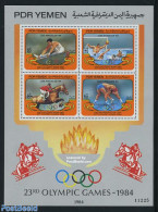 Yemen, South 1984 Olympic Games 4v M/s, Mint NH, Nature - Sport - Horses - Olympic Games - Swimming - Swimming