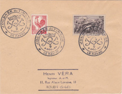 Enveloppe 1944  Le Havre Journée Du Timbre  N° Y&T 497 - 633 - Storia Postale