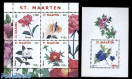 St. Maarten 2011 Peonies 2 S/s, Mint NH, Nature - Flowers & Plants - Other & Unclassified