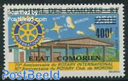 Comoros 1975 Rotary 1v, Overprint, Mint NH, Various - Maps - Rotary - Geographie