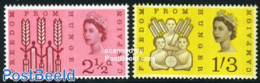 Great Britain 1963 Freedom From Hunger 2v, Phosphor, Mint NH, Health - Food & Drink - Freedom From Hunger 1963 - Ungebraucht