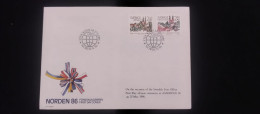 C) 1986. SWEDEN. FDC.NORDIC SISTER CITIES. DOUBLE STAMP. XF - Sonstige & Ohne Zuordnung