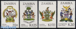 Zambia 1987 City Coat Of Arms 4v, Mint NH, History - Coat Of Arms - Zambia (1965-...)