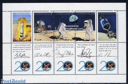 Turks And Caicos Islands 1990 Moonlanding 5v M/s, Mint NH, Transport - Space Exploration - Sonstige & Ohne Zuordnung