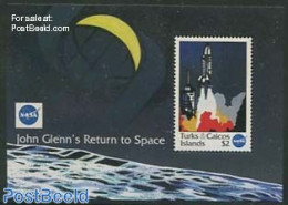 Turks And Caicos Islands 1998 Space Flight S/s, Mint NH, Transport - Space Exploration - Autres & Non Classés