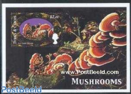 Turks And Caicos Islands 2000 Mushroom S/s, Stereum Ostrea, Mint NH, Nature - Mushrooms - Hongos