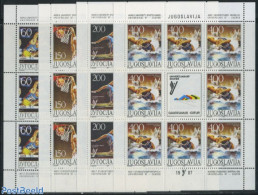 Yugoslavia 1987 Universiade 4 M/ss, Mint NH, Sport - Basketball - Gymnastics - Sport (other And Mixed) - Swimming - Unused Stamps