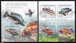 Burundi 2012 Fish From The Great Lakes 2 S/s, Mint NH, Nature - Fish - Poissons