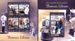 Sao Tome/Principe 2016 Thomas Edison 2 S/s, Mint NH, Performance Art - Science - Radio And Television - Inventors - Télécom