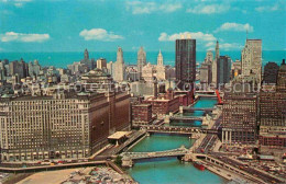 72854875 Chicago_Illinois Chicago River Skyscrapers Looking Towards Lake Michiga - Sonstige & Ohne Zuordnung