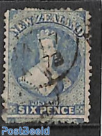 New Zealand 1871 6d, WM Star, Perf. 12.5, Used, Used Stamps - Used Stamps