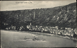CPA Bornhofen Am Rhein, Camp Am Rhein, Gesamtansicht, Dampfer, Berg - Autres & Non Classés