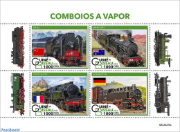 Guinea Bissau 2022 Steam Trains, Mint NH, Transport - Railways - Eisenbahnen