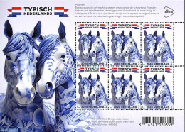 Netherlands 2024 Typical Dutch, Horses M/s, Mint NH, Nature - Horses - Art - Ceramics - Nuevos
