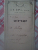 Pons Notaire Golfech 82 Quitance Orlhiag - Demathieu Valence D'AgenQutre Vingt Deux Francs Donne Main Levée Entière - Manuscripts