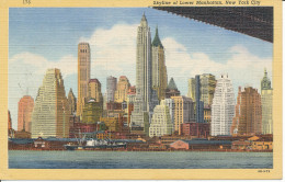 PC33827 Skyline Of Lower Manhattan. New York City. Alfred Mainzer. Art Colortone - World