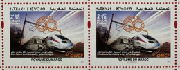 2024 - Mnh Pair Of 2 - National Railways Office, 60 Years - Maroc (1956-...)