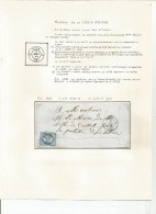 France - LYON - Etude Des Cachets Du Bureau CROIX-ROUSSE De 1852 à Type Sage - 3 Timbres Et 3 Lettres Et Documents - 1877-1920: Semi Modern Period