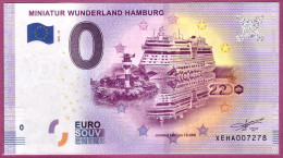 0-Euro XEHA 2020-10 MINIATUR WUNDERLAND HAMBURG - KREUZFAHRTSCHIFF - Essais Privés / Non-officiels