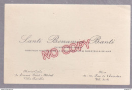 Fixe Carte De Visite Santi Bonamici Banti Chimiste Oenologiste Guastalla Nice Monte Carlo 13 Ave St Michel - Cartes De Visite