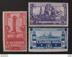 ITALIA Regno -1931- "Accademia Navale" Cpl  3 Val. MLH* (descrizione) - Nuovi
