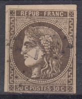 TIMBRE FRANCE BORDEAUX N° 47d BRUN FONCE OBLITERATION LEGERE - COTE 400 € - 1870 Emission De Bordeaux