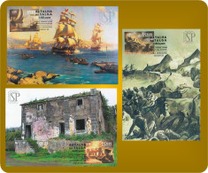 Portugal 2021 Postal Máximo 440 Anos Batalha Da Salga War Spain Açores Ship Bateaux Barcos Angra España Maximum Maxicard - Maximum Cards & Covers