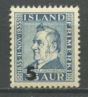 ISLANDE 1939 N° 181 ** Neuf MNH Superbe C 1.50 € Matthias Jochumsson Surchargé - Nuovi