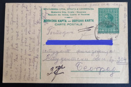 #21  Yugoslavia SHS Postal Stationery - 1928 Macedonia Priliep  Sent To Beograd - Postal Stationery