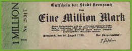 Kreuznach - 1-Million Mark 1923 Serie I Nr. 5-stellig Kl.Pägestempel F/VF - Sonstige & Ohne Zuordnung