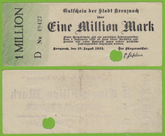 Kreuznach -  Notgeld 1-Million Mark 1923 Serie D Nr. 5-stellig F/VF (19553 - Andere & Zonder Classificatie