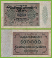 Reichsbanknote - 500000 500.000 Mark 1923 Ros. 87b Fast VF  (19559 - Other & Unclassified