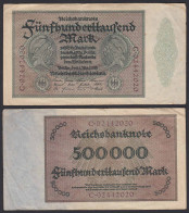Reichsbanknote - 500000 500.000 Mark 1923 Ros. 87b  F/VF Pick 88a  (19662 - Sonstige & Ohne Zuordnung