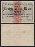 Krupp Essen 50 Tausend Mark Gutschein/Banknote 1923 VF  (19990 - Autres & Non Classés