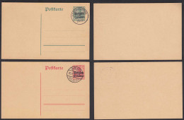 1914 Deutsche Besatzung Belgien 1.WK Ganzsachen 5 + 10 Pfennig Gestempelt Gent - Occupation 1914-18