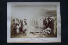 1886 Photo De Groupe Méchoui Officiers Français Avec Tirailleurs Algeriens Tirage Albuminé - Krieg, Militär