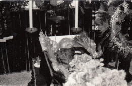 Post Mortem Dead Man In Open Casket Funeral Old Photo - Funerali