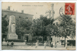 CPA Voyagé 1909 * BOURGOIN Place Carnot ( Monument Aux Morts Château - Animée Enfants ) - Bourgoin