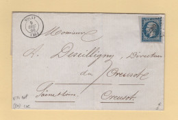 Nolay - 20 - Cote D'Or - 1860 - N°14 Bord De Feuille - Sans Correspondance - 1849-1876: Période Classique