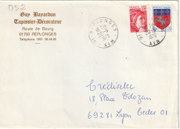 CAD / N°  1510 + N° 1972      01 - REPLONGES - AIN - Manual Postmarks