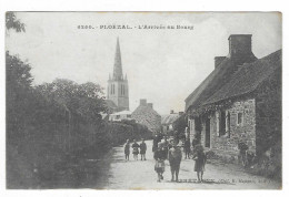 JOLIE CPA ANIMEE PLOEZAL, GROSSE ANIMATION A L'ARRIVEE DU BOURG, COTES D'ARMOR 22 - Ploëzal