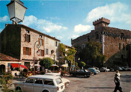 Automobiles - Cagnes Sur Mer - La Place Du Château Et Le Château Du Haut-de-Cagnes - CPM - Voir Scans Recto-Verso - Passenger Cars